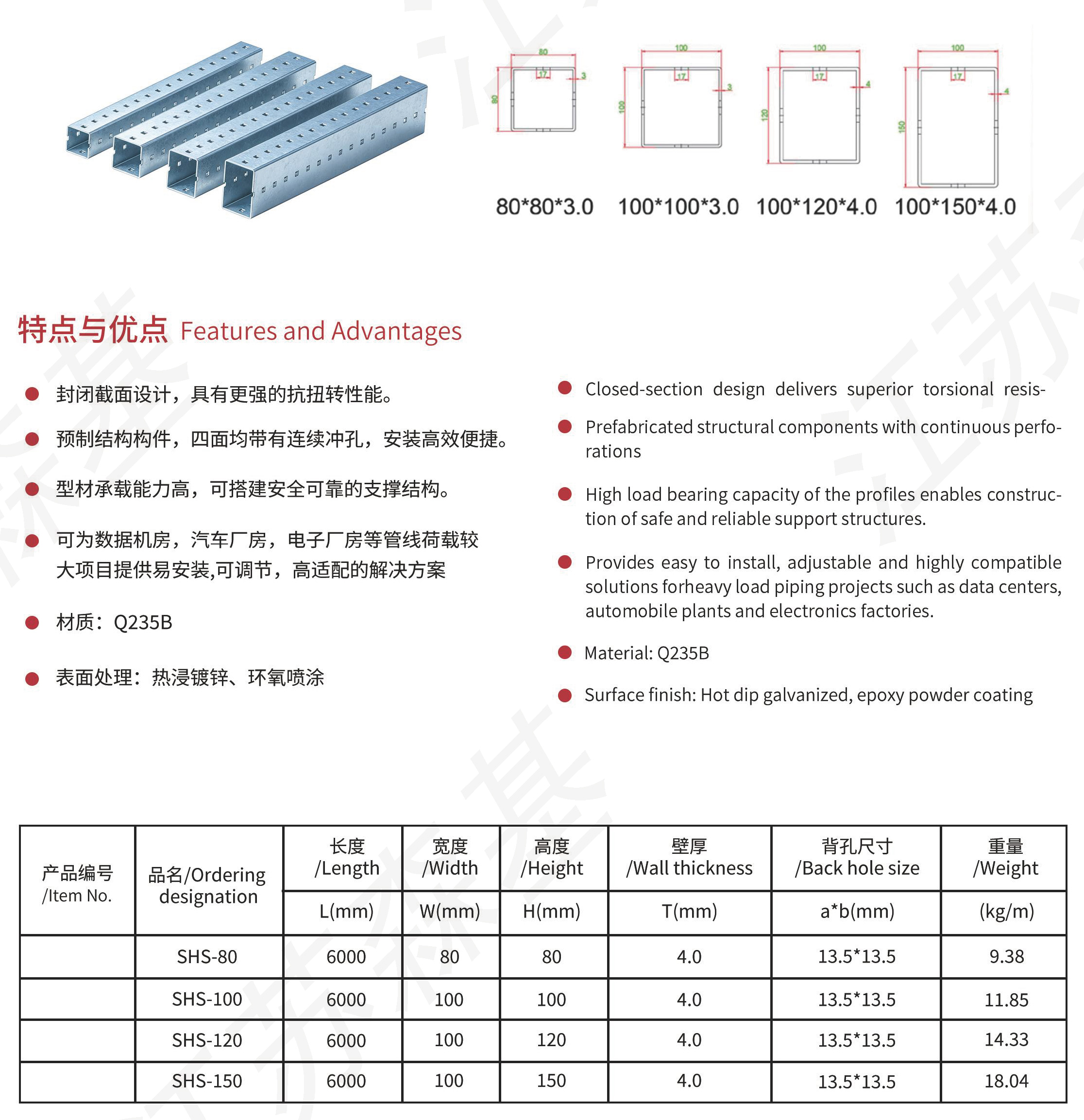 square hollow section Heavy-duty